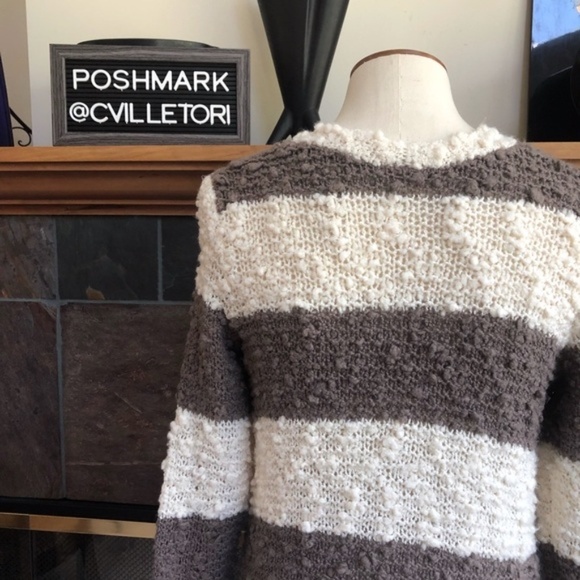 Free People Long Thick Cardigan Striped Button XS - Picture 5 of 6